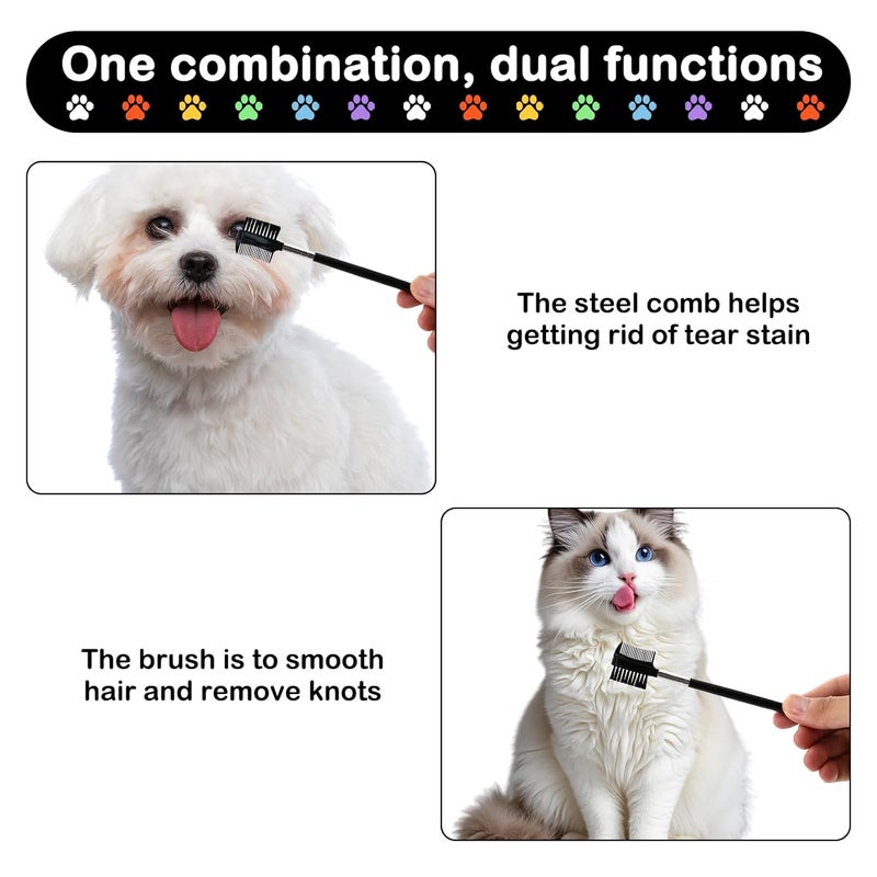 IToolco Lice Comb, 12 Pcs Dandruff Combs, Hair Double Sided Fine Tooth Combs with Metal Teeth, Stainless Steel Louse and Nit combs, Dematting Comb for Dogs Cats for Small, Medium & Large Pets - Image 3